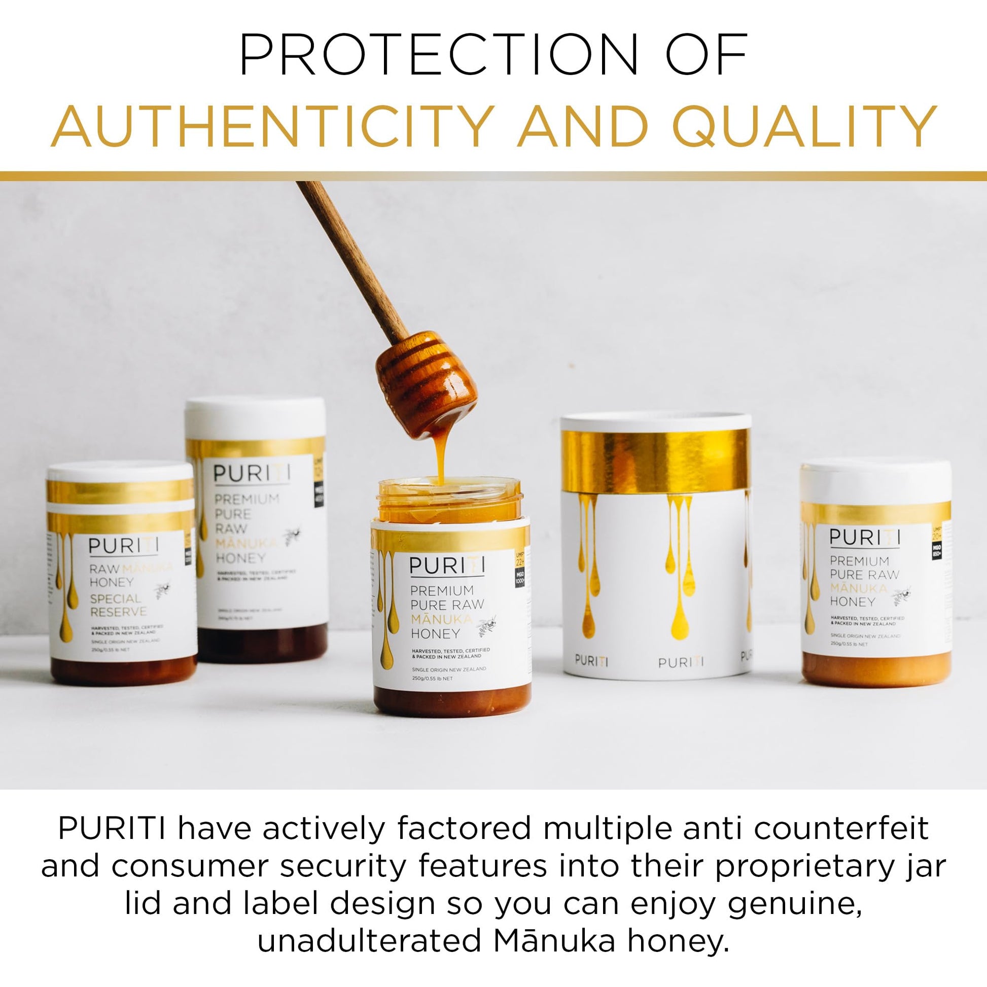 PURITI Manuka Honey MGO 550+ / UMF 15+ | 100% Pure Genuine Raw Manuka Honey | 8.8 Oz / 250g | Harvested, Tested, Certified and Packed in New Zealand - Medaid International