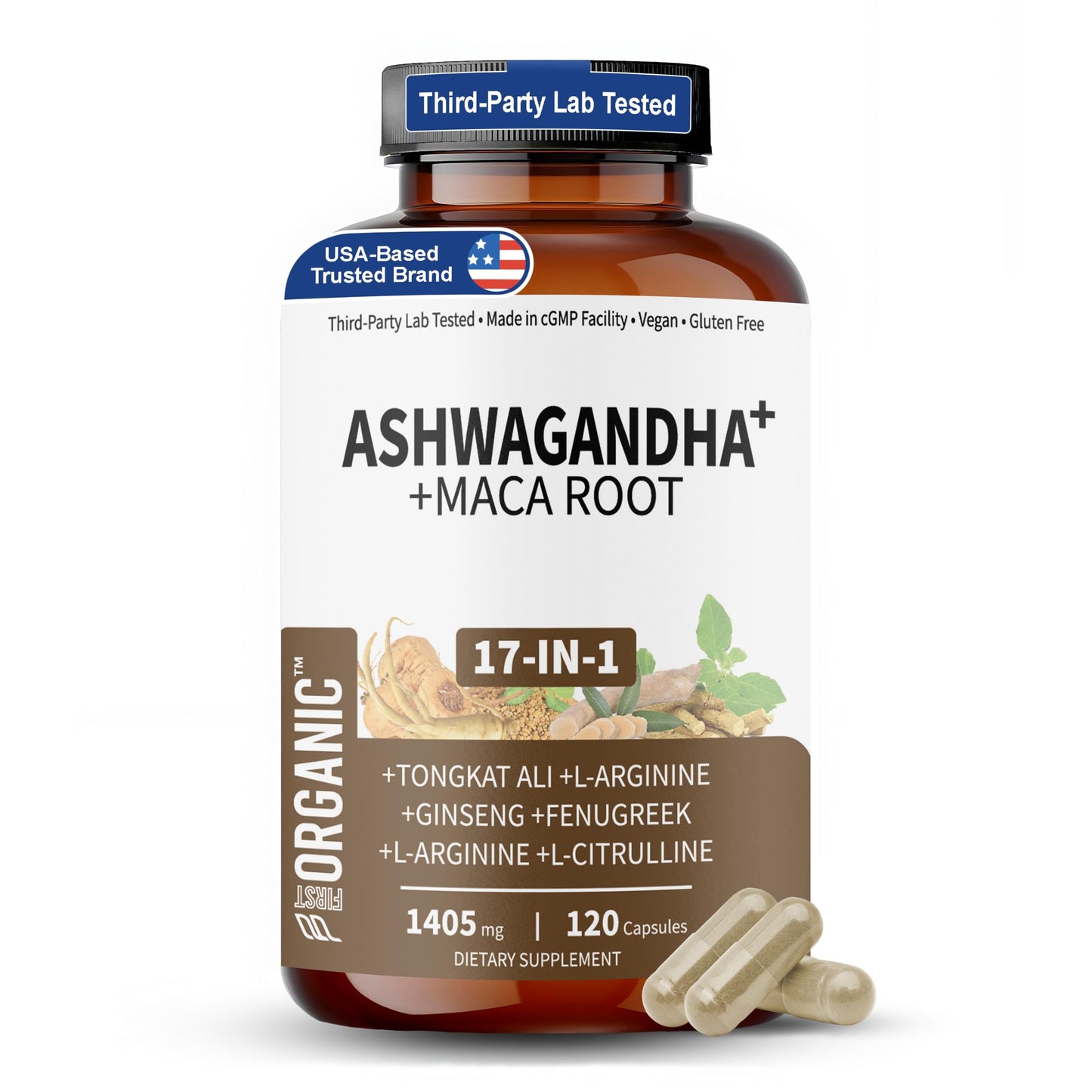 Premium Ashwagandha + Maca Root Complex | 17-in-1 Science-Backed Formula | Stress, Energy & Focus Support | Non-GMO, Gluten Free, Vegan, Natural Herbs & Nutrients | 120 Capsules - Medaid International