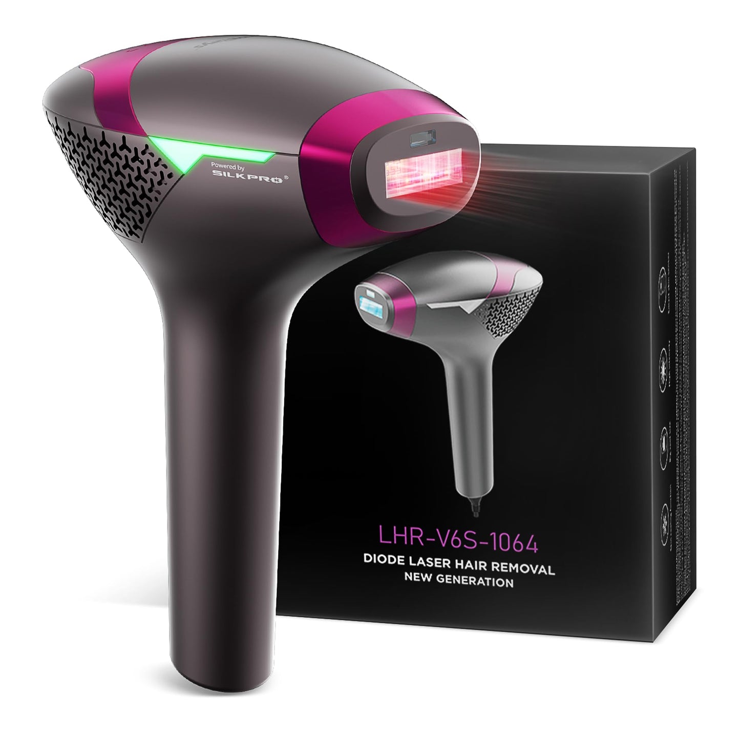 Upgrated Diode Laser Hair Removal for Dark Skin Tones, DermRays 1064nm Laser Hair Removal, Permanent Reduction in Hair Regrowth for Women and Men, V6S Suitable for Deep Skin Tone - Medaid International