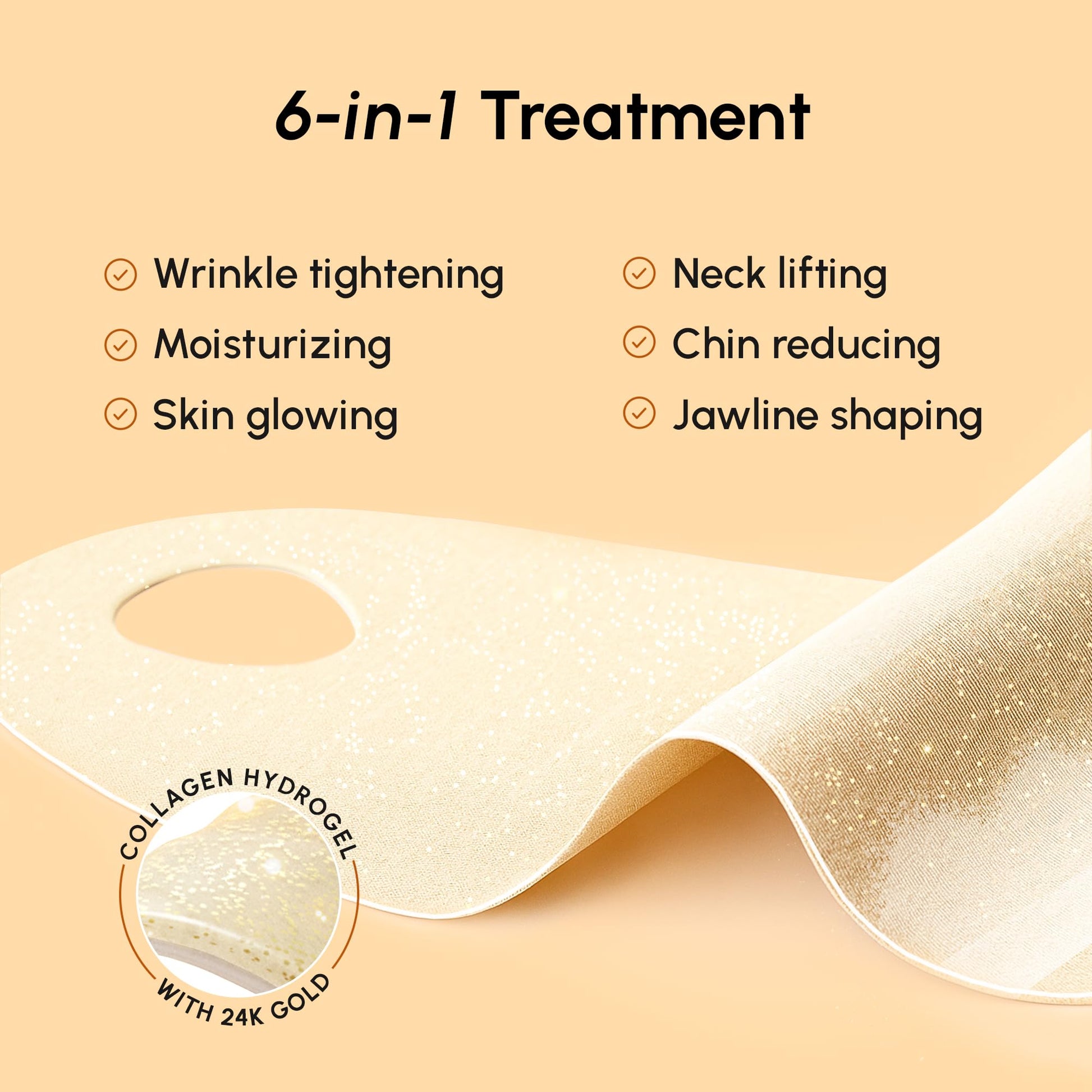 MAREE V Line Lifting Mask with 24K Gold – Deep Collagen Face Mask for Women – Jawline Shaper Mask with Retinol & Hyaluronic Acid – Neck Tightening & Firming - Double Chin Strap for Face Lift - Medaid International