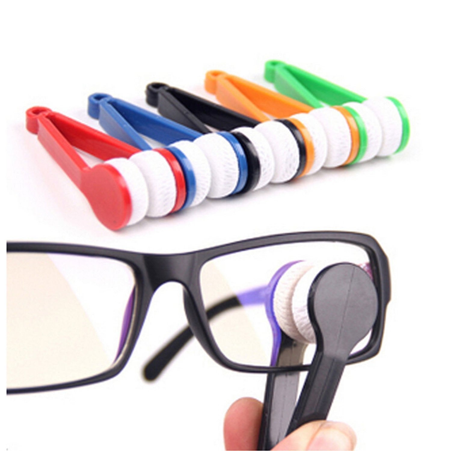 GBSTORE 5 Pcs Mini Sun Glasses Eyeglass Microfiber Spectacles Cleaner Soft Brush Cleaning Tool Mini Microfiber Glasses Eyeglasses Cleaner Cleaning Clip (Random Color) - Medaid International