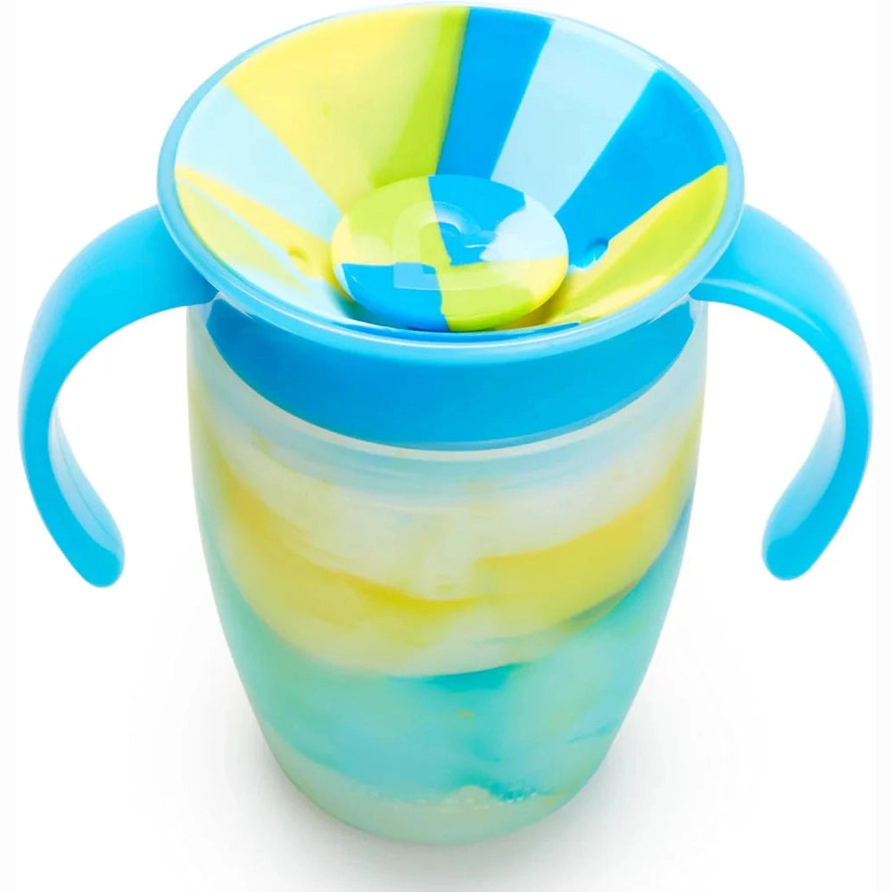 Munchkin - Miracle 360 Sippy Cup - Handles Spill Proof - Ounce Tropical Swirl