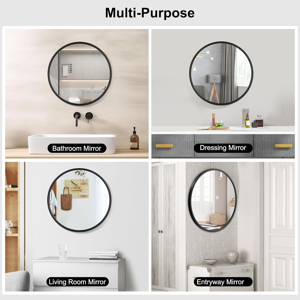 WOLTU Round Wall Mirror MB6094