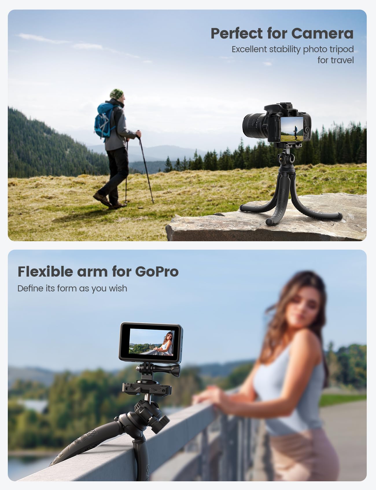 Lamicall Tripod for iPhone - 3 in 1 Flexible Phone Tripod with Wireless Remote - iPhone Tripod Stand for Video Recording Vlogging Selfie Compatible with iPhone Samsung Go Pro, Digital Camera - Medaid International