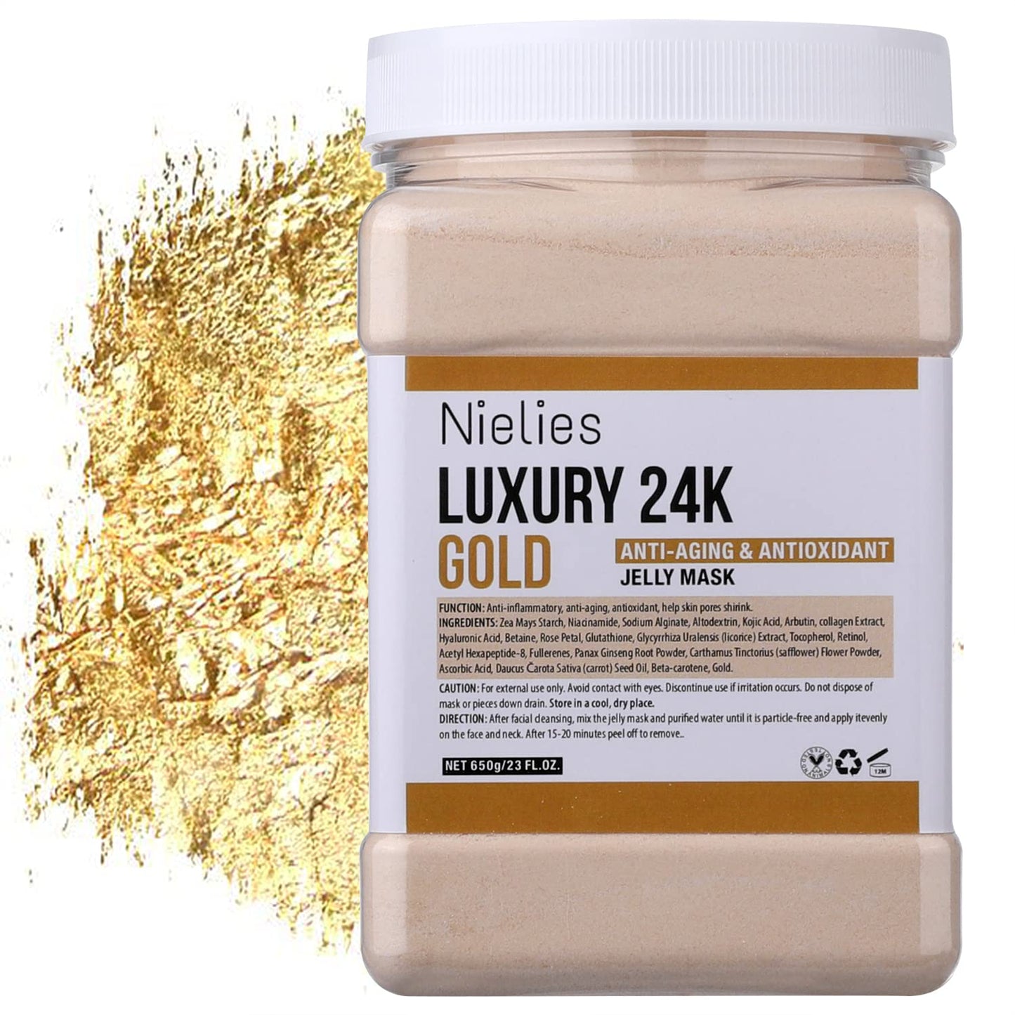 Nielies Jelly Mask for Facial Professional- Peel off Hydro Face Mask Powder for Hydrating & Cleaning - 23 Fl oz (24k) - Medaid International