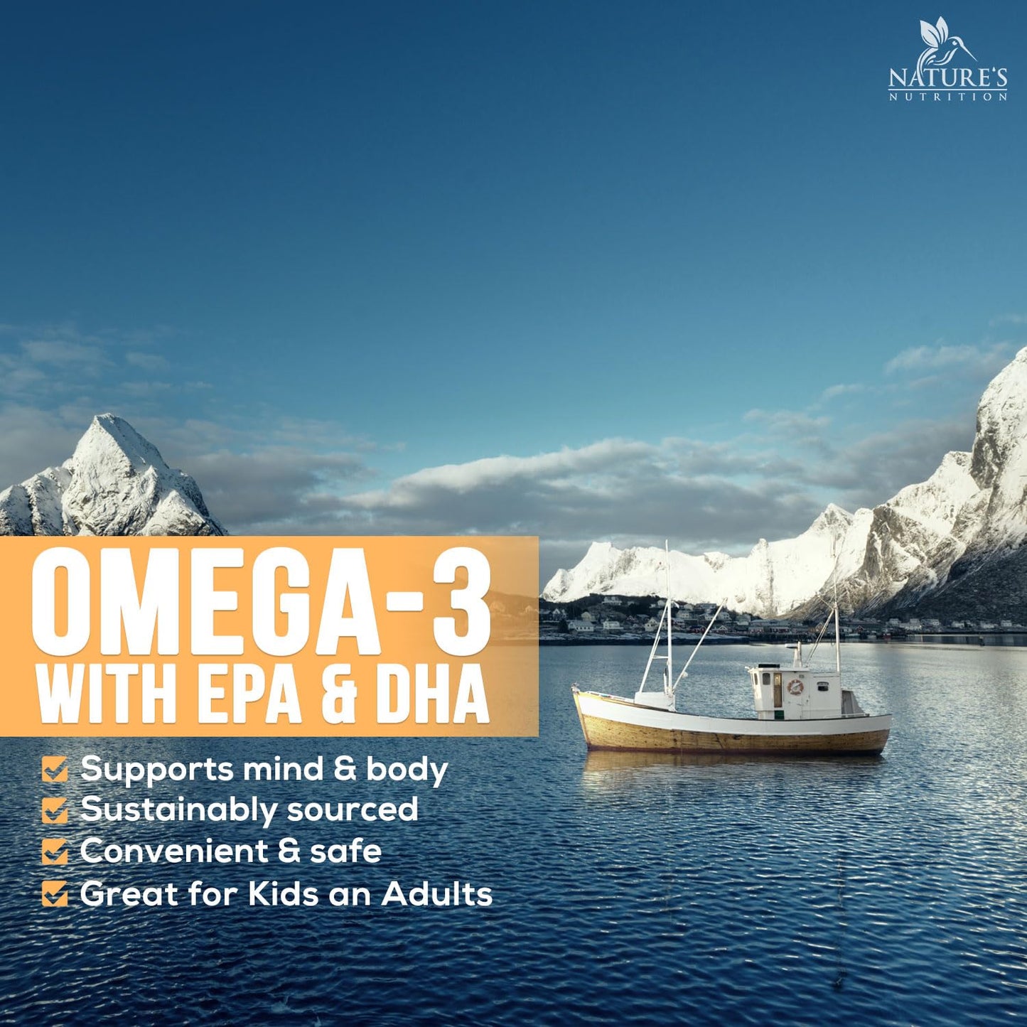 Omega 3 Fish Oil 2400 mg – Triple Strength EPA & DHA Fatty Acids for Heart, Brain & Joint Support – Wild-Caught, Burpless, Lemon Flavor Supplement – Natural, Non-GMO, Gluten-Free – 60 Softgels - Medaid International
