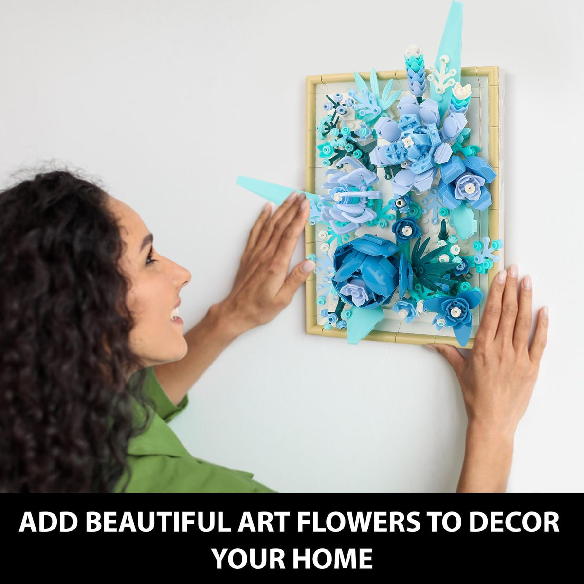 KASTWAVE Flowers Building Set for Adults, Compatible with Lego Flowers Roses Plants Picture Frame, Botanical Collection Wall Art Home Office Decor, Ideas Gift Building Toy for Boys Girls (728 PCS)