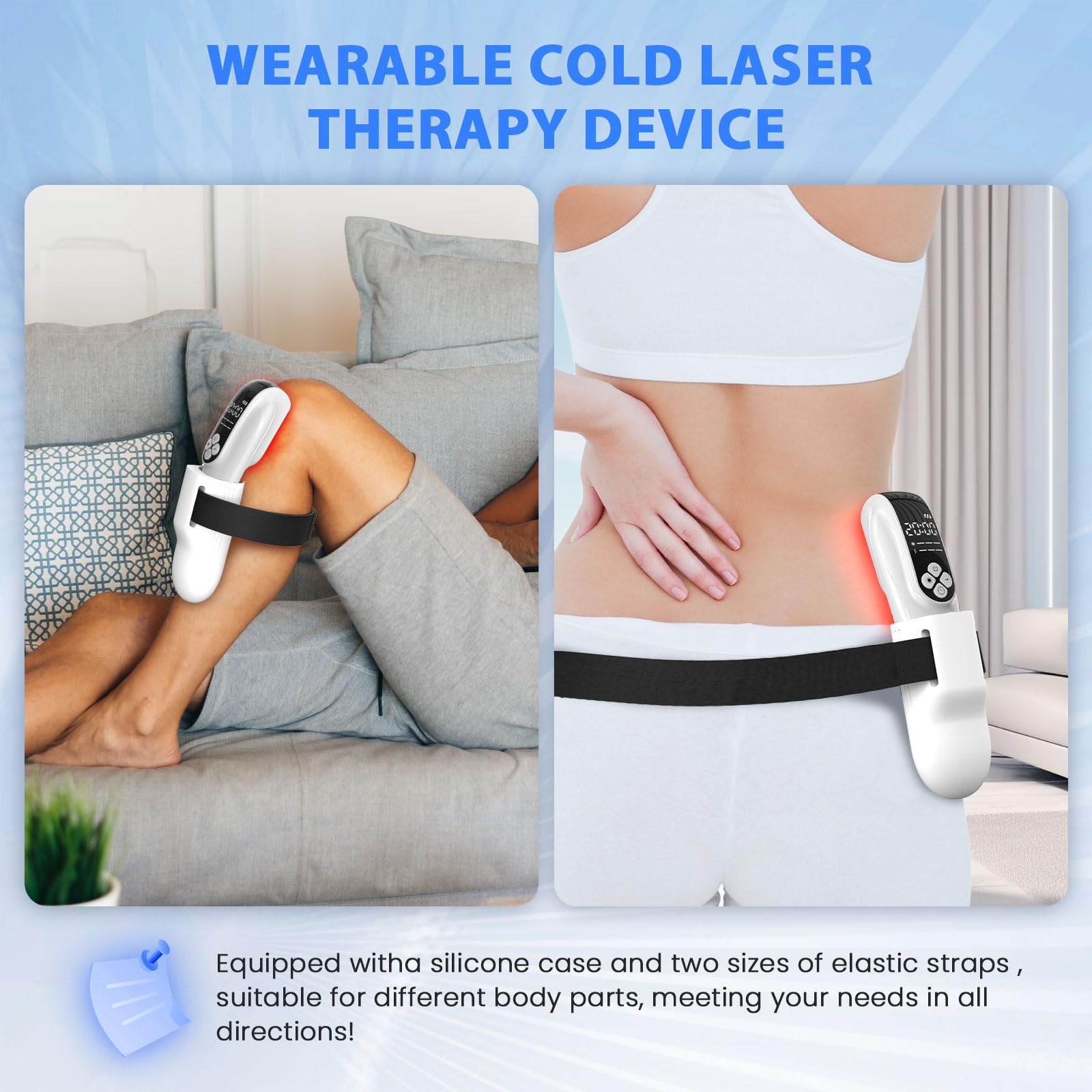 Upgrade Cold Laser Therapy Device, 2-in-1 Laser Therapy Device (4x808nm +12X650nm), Red&Infrared Light Therapy for Deep Tissue, Joint and Muscle Care Fast Recovery-White - Medaid International