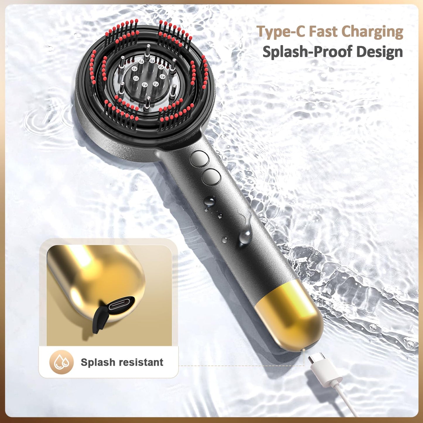 VitalEveRev Hair Oil Applicator with Atomization - 3 in 1 Electric Scalp Massager with Detachable Oil and Atomizing Chambers for Easy Cleaning, Lifting Function for Hair Growth - Medaid International