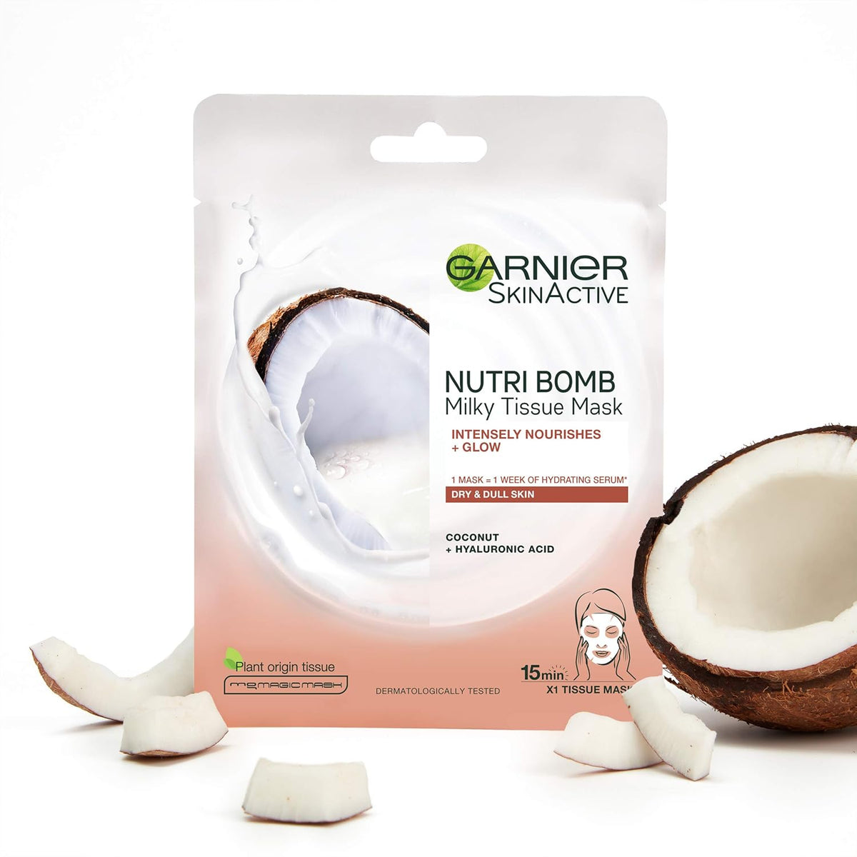 Garnier Nutri Bomb Milky Sheet Masks Pack of 4 - Almond Milk and Coconut