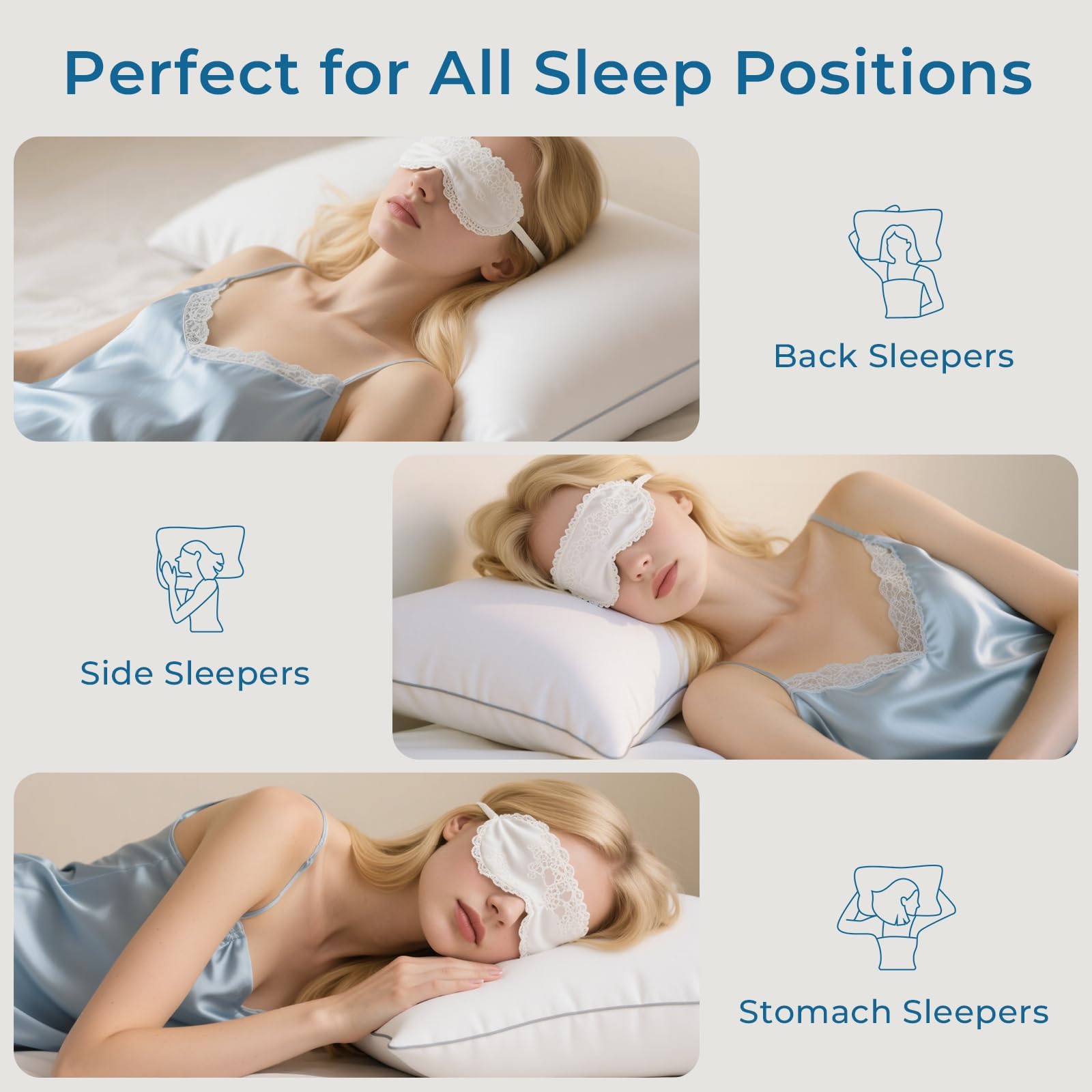 Sasttie Pillows Queen Size Set of 2, Bed Pillows for Side, Back, and Stomach Sleepers - Oeko-Tex Certified Down Alternative Plump Filling - Hotel Quality and Machine Washable, 2 Pack - Medaid International