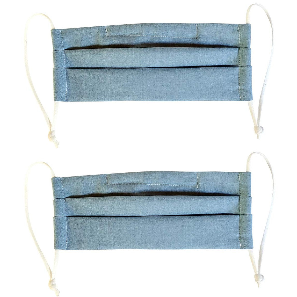 100% Cotton Korean Reusable Washable Adjustable Metal Strip Face Mouth Mask 2 Pack Double Layer Anti-Dust Fashion Outdoor Cloth Cover (Blue) - Medaid International