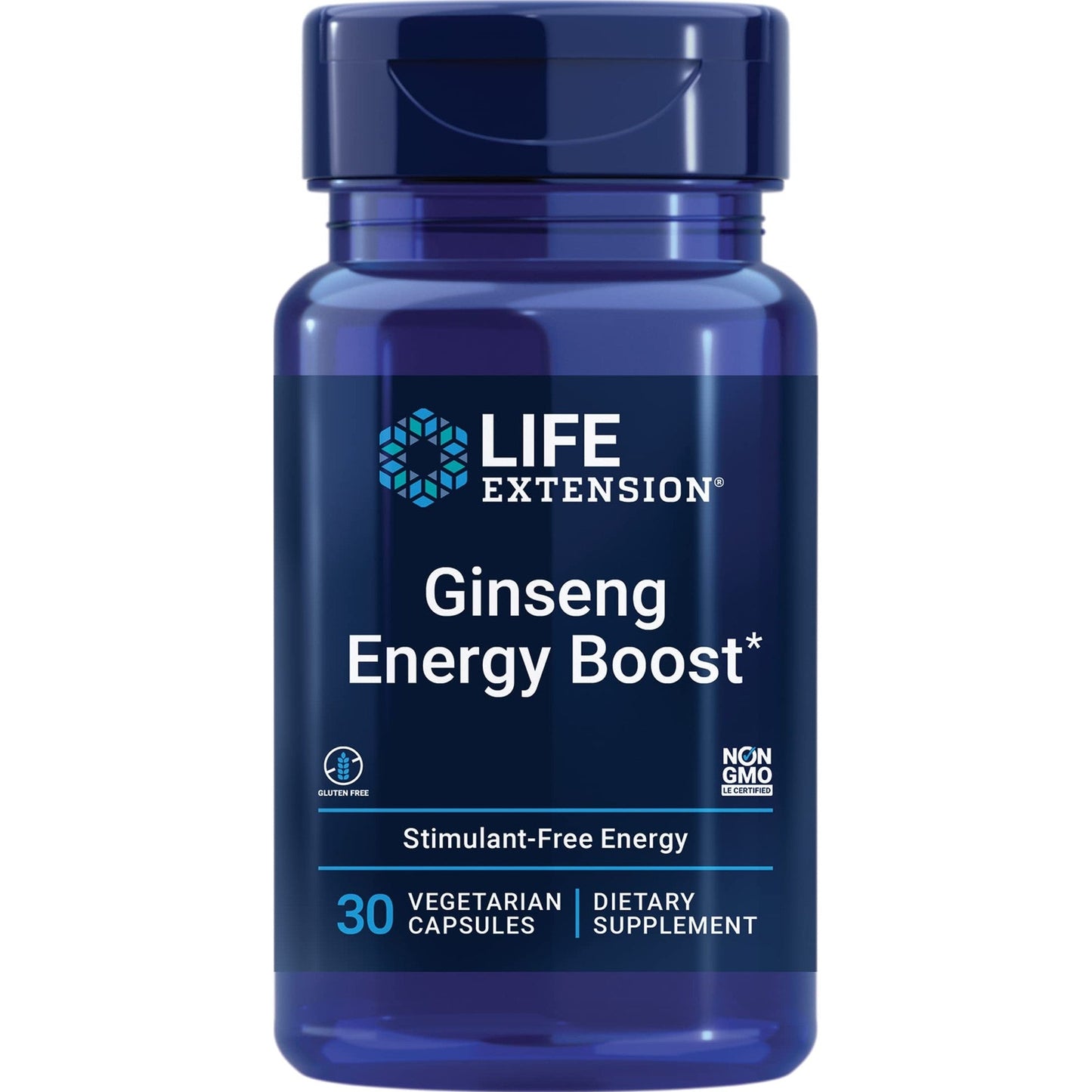 Life Extension Ginseng Energy Boost, Energy Support, Healthy Stress Management, Gluten-Free, Non-GMO, Vegetarian, 30 Capsules - Medaid International
