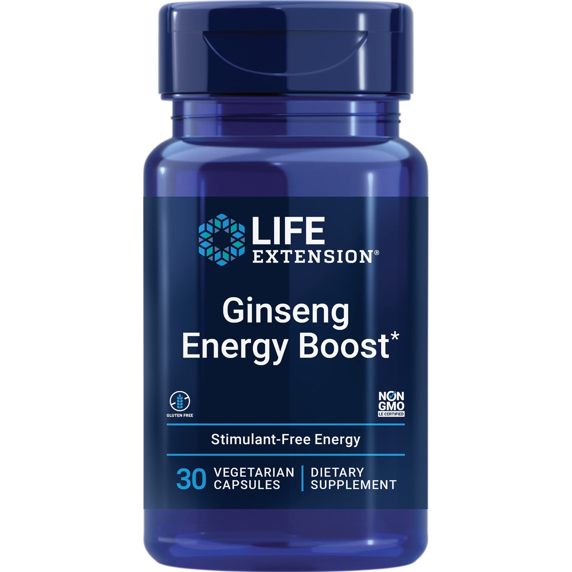 Life Extension Ginseng Energy Boost, Energy Support, Healthy Stress Management, Gluten-Free, Non-GMO, Vegetarian, 30 Capsules - Medaid International