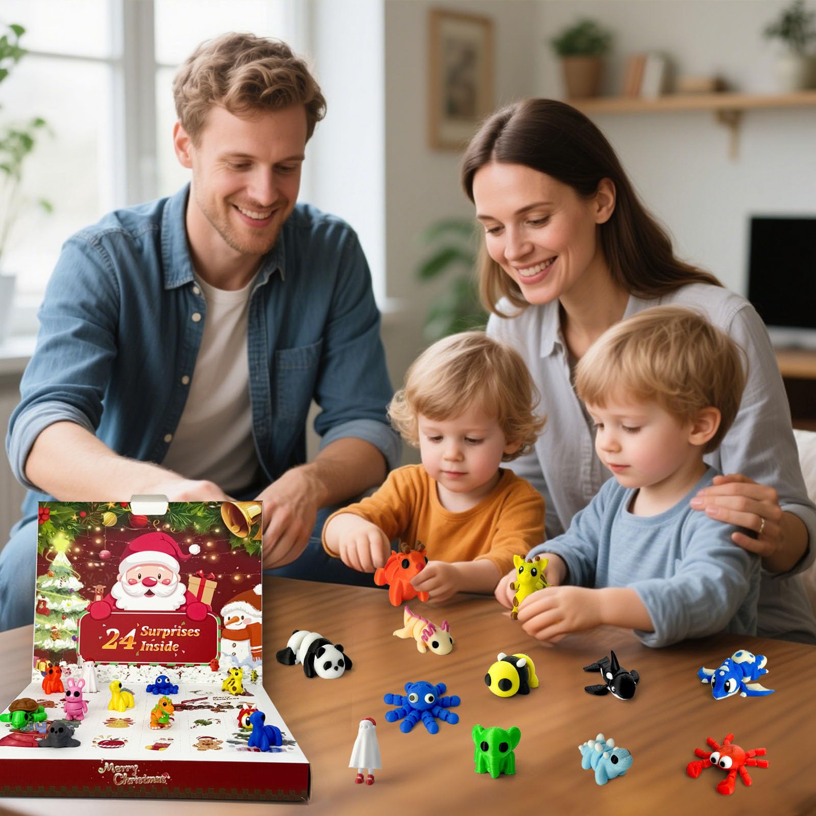 Christmas advent calendar 2025 3D printing animals, 24 Days Christmas Countdown Calender Toys Set, Xmas Gifts Advent Calendars for Boys Girls Ages 4-8 3-5 8-12 (Animal-C) - Medaid International