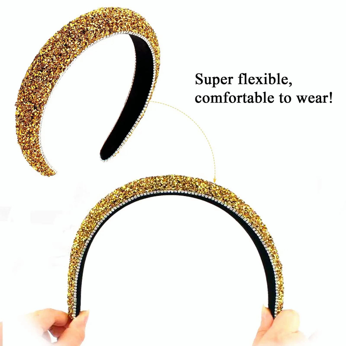 TERRIFI Rhinestone Headband Bling Sparkle Headbands Fashion Headbands Hair Accessories For Women Girls Gifts