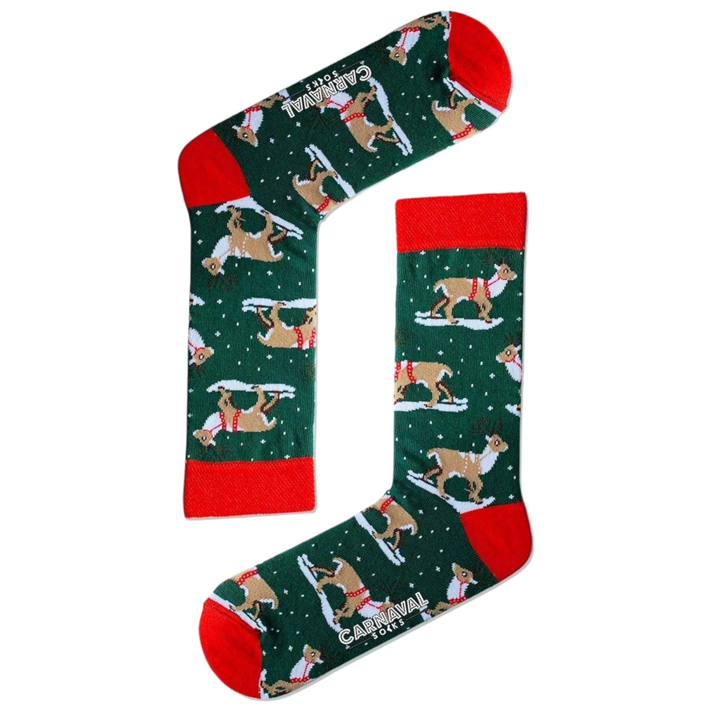 CARNAVAL SOCKS THE PARTY HAS BEGUN Women's & Men's Christmas Novelty Socks, Multicolor Cartoon Crew Length, 2 Count, Adults, Christmas Lovers, Novelty Socks Enthusiasts - Medaid International