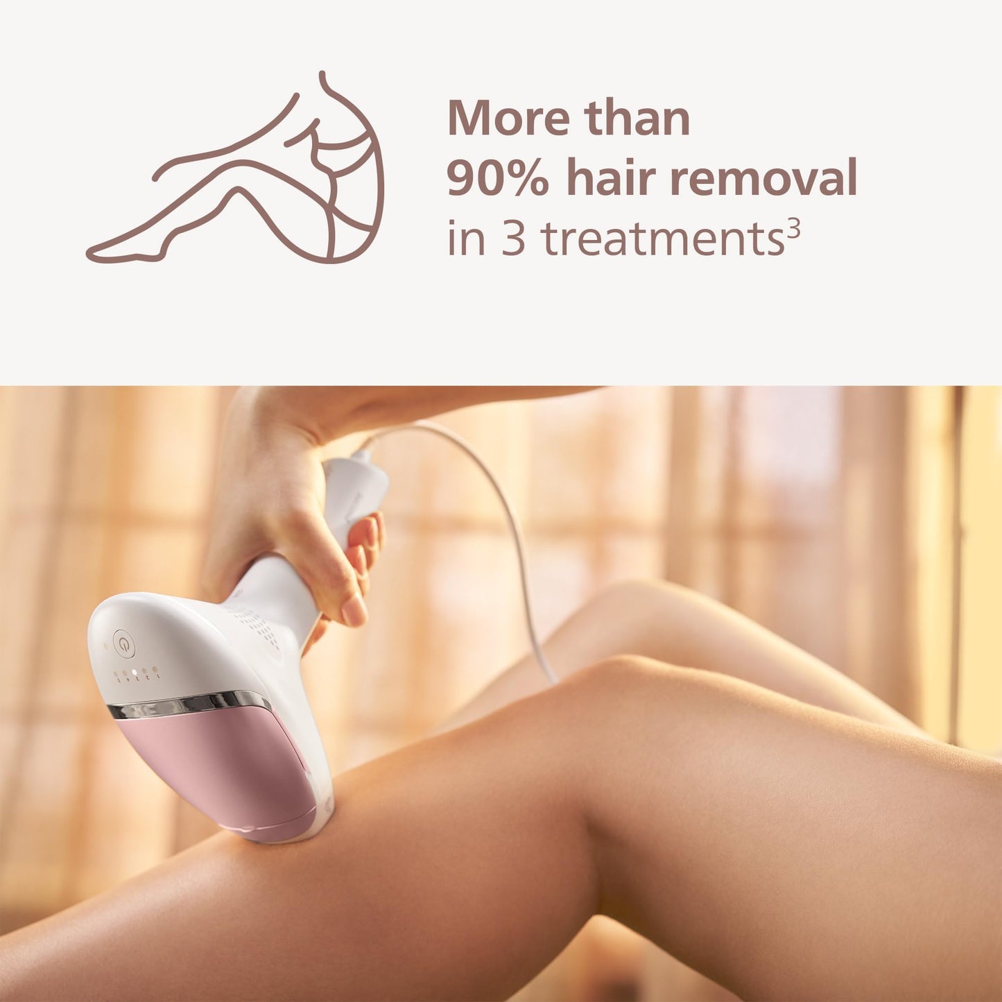 Philips Lumea 8000 Series IPL Hair Removal Device - Permanent Visible Hair Reduction Done at Home, SenseIQ Technology, 2 Attachments for Body & Face, for Women & Men, BRI932/03 - Medaid International