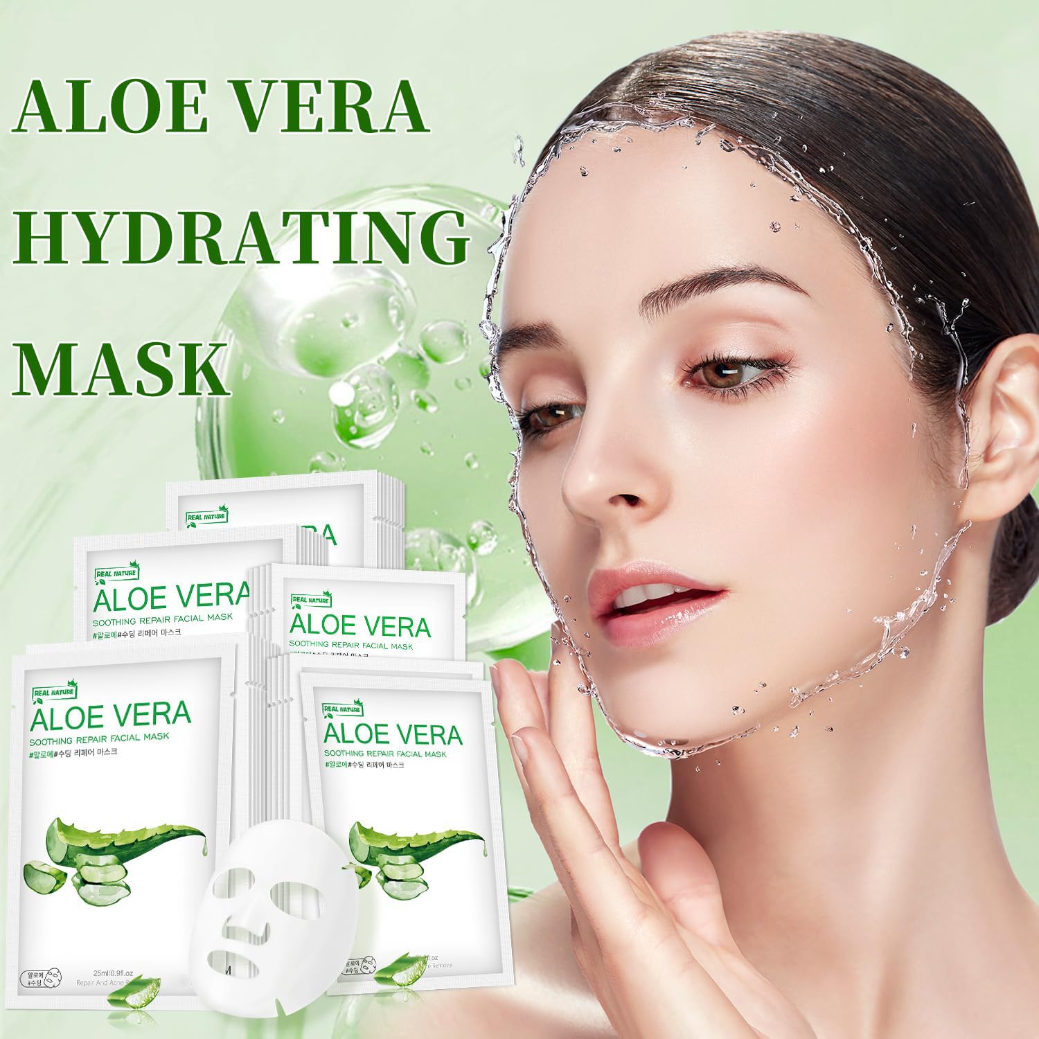 Aloe Vera Face Mask,Hydrating Face Masks Skincare For Dry, Oily,Sensitive Skin,Aloe Facial Skincare Sheet For Moisturizing, Soothing, Calming, Sun Care,Acne, Facial Masks for Women Skin Care 10-Pack - Medaid International