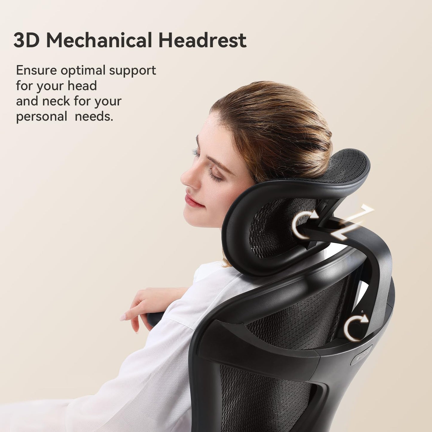 SIHOO Doro C300 Ergonomic Office Chair with Ultra Soft 3D Armrests, Dynamic Lumbar Support for Home Office Chair, Adjustable Backrest Desk Chair, Swivel Big and Tall Computer Chair Black - Medaid International