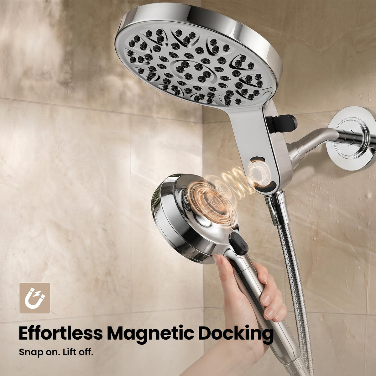Magnetic Shower Head with Handheld,filtered shower head combo