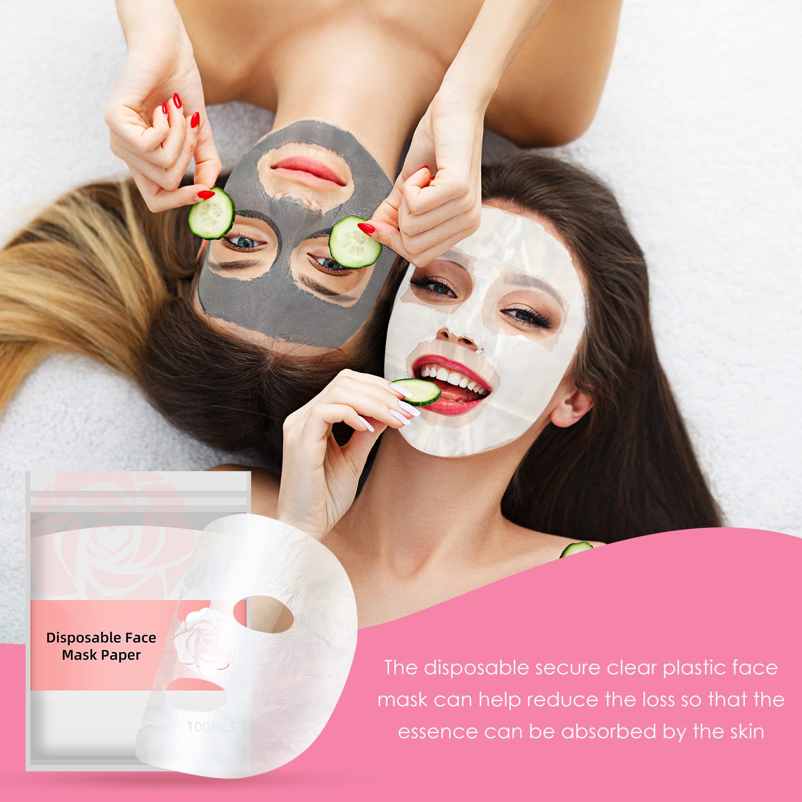 Maitys 200 Sheets Facial Plastic Mask Disposable Facial Sheet Mask Transparent Face Masks Skincare Preservative DIY Clear Spa Thin Plastic Wrap Moisture Retention - Medaid International