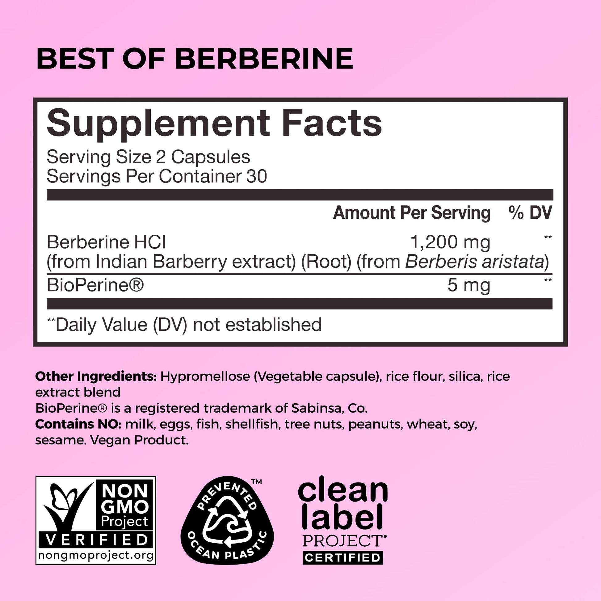 HUM Best of Berberine Supplement 1200mg, Pure Potency for Metabolic Wellness, Gut Health, Pure Berberine Supplements Enhanced with BioPerine for Maximum Absorption, 60 Capsules - Medaid International
