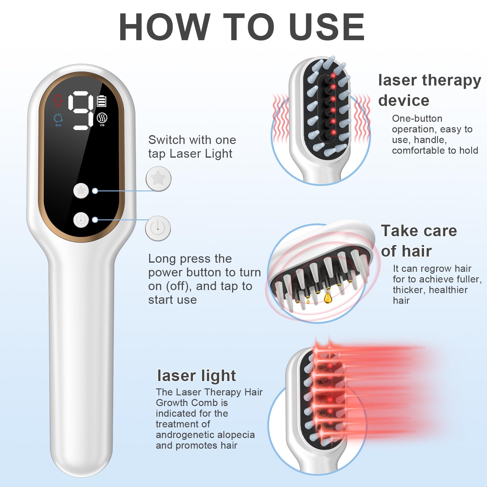 Laser Hair Growth Comb - Handheld Laser Hair Growth Comb - Medaid International