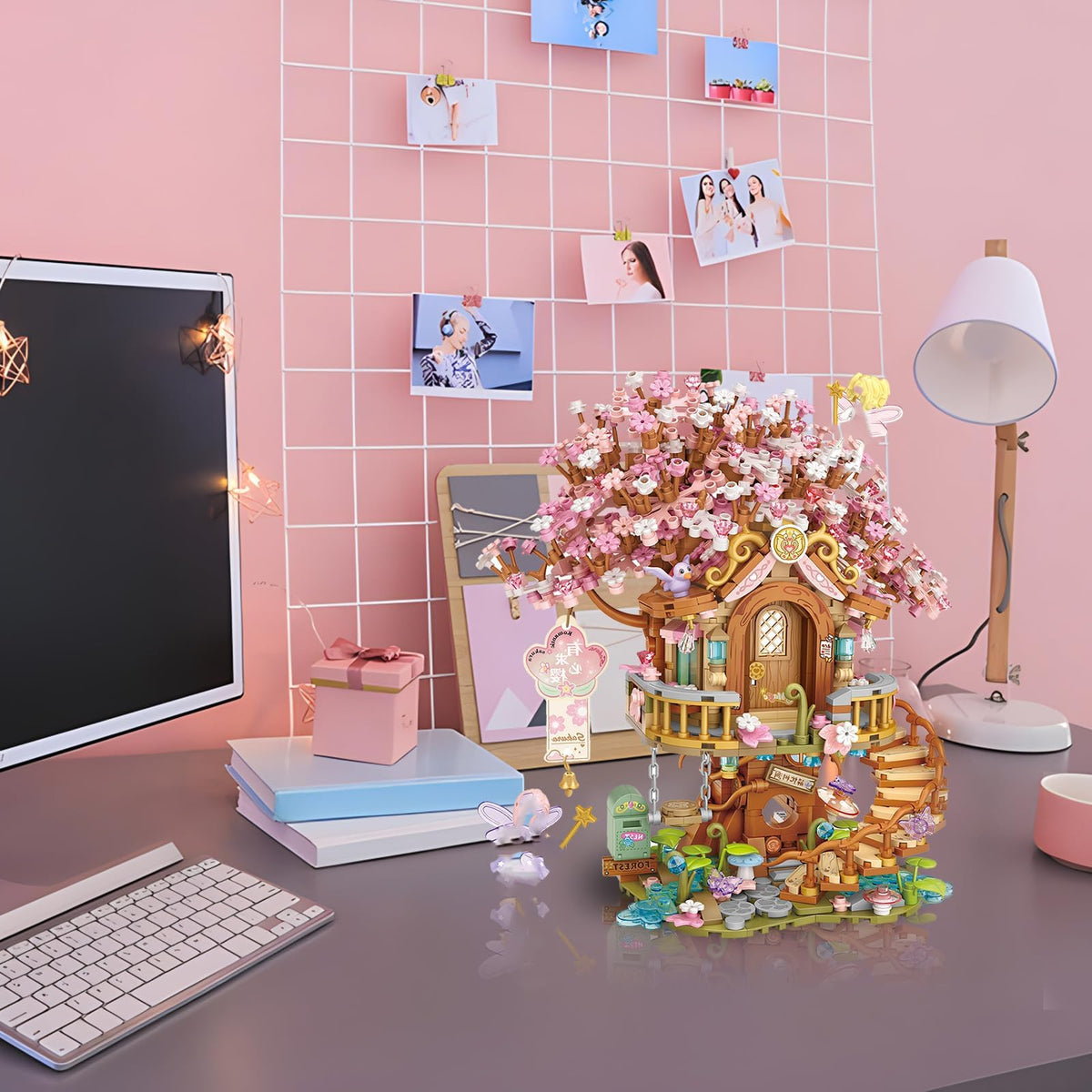KASTWAVE Cherry Blossom Bonsai Tree Building Set, Flowers Tree House Model Sets for Adults, 1149Pcs Micro Bricks Collectible Creative Gifts for Adults Girls Boys 14+