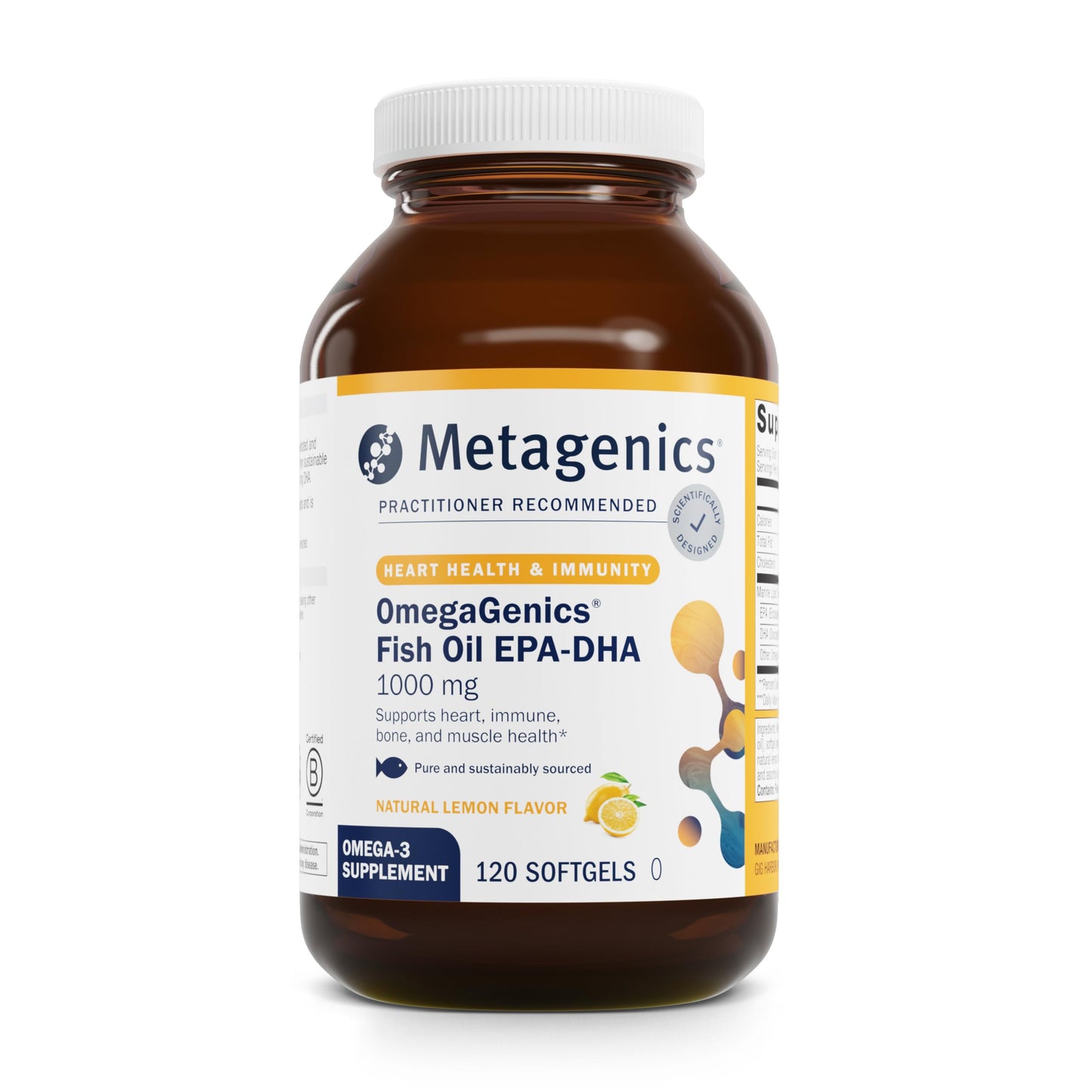 Metagenics OmegaGenics EPA-DHA 1000 mg - High Potency Omega-3 Fish Oil Supplement for Heart, Brain & Joint Health* - Sustainably Sourced - 120 Softgels - Medaid International