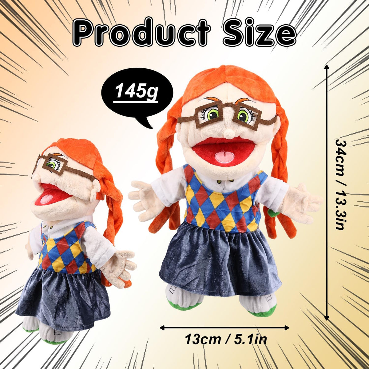 KASTWAVE Jeffy Hand Puppets for Kid, Jeffy's Classmates JR Hand Puppet Toys to Role Play Cute Cartoon Puppets for Adults Kids Interactive Performance Storytelling (Girl)