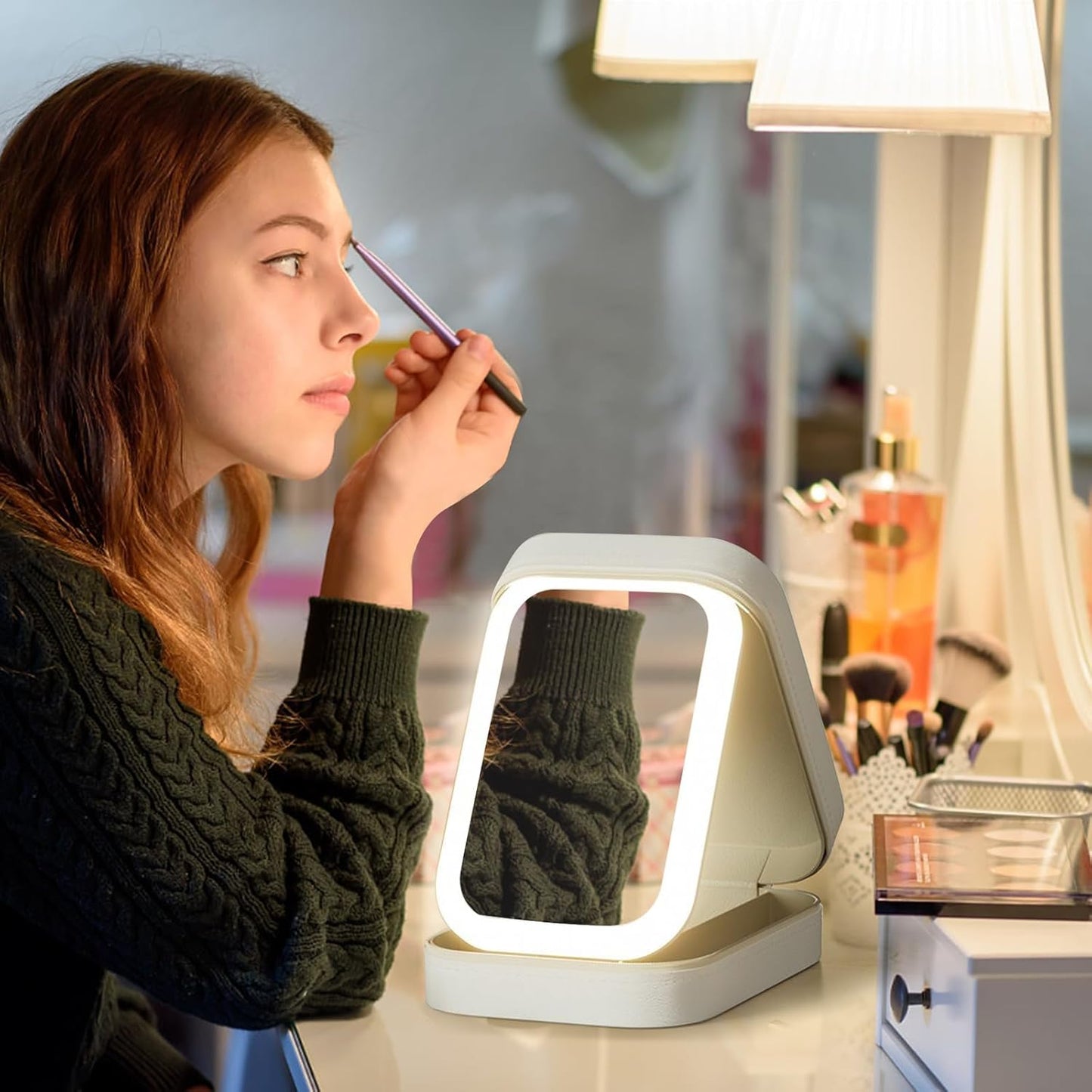 Travel Led Mirror Makeup Bag