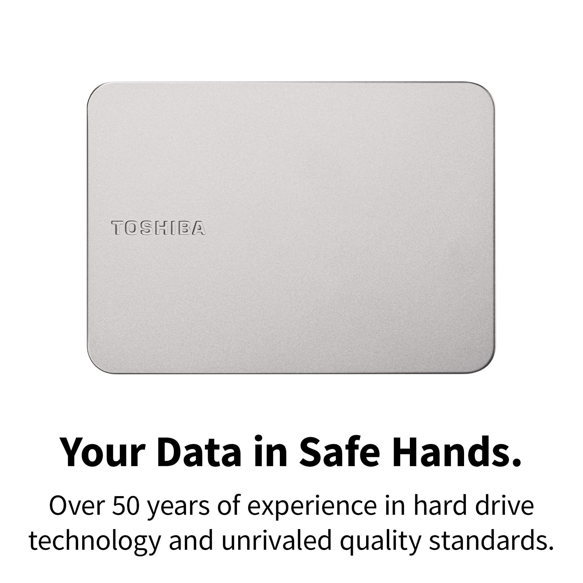 Toshiba Canvio Flex 1TB – Portable 2.5’’ External Hard Drive (HDD) for Mac, Windows PC, Smartphone and Tablet Use, Compatible with Most USB-C and USB-A Devices, Warm Silver (HDTX210ESCAA) - Medaid International