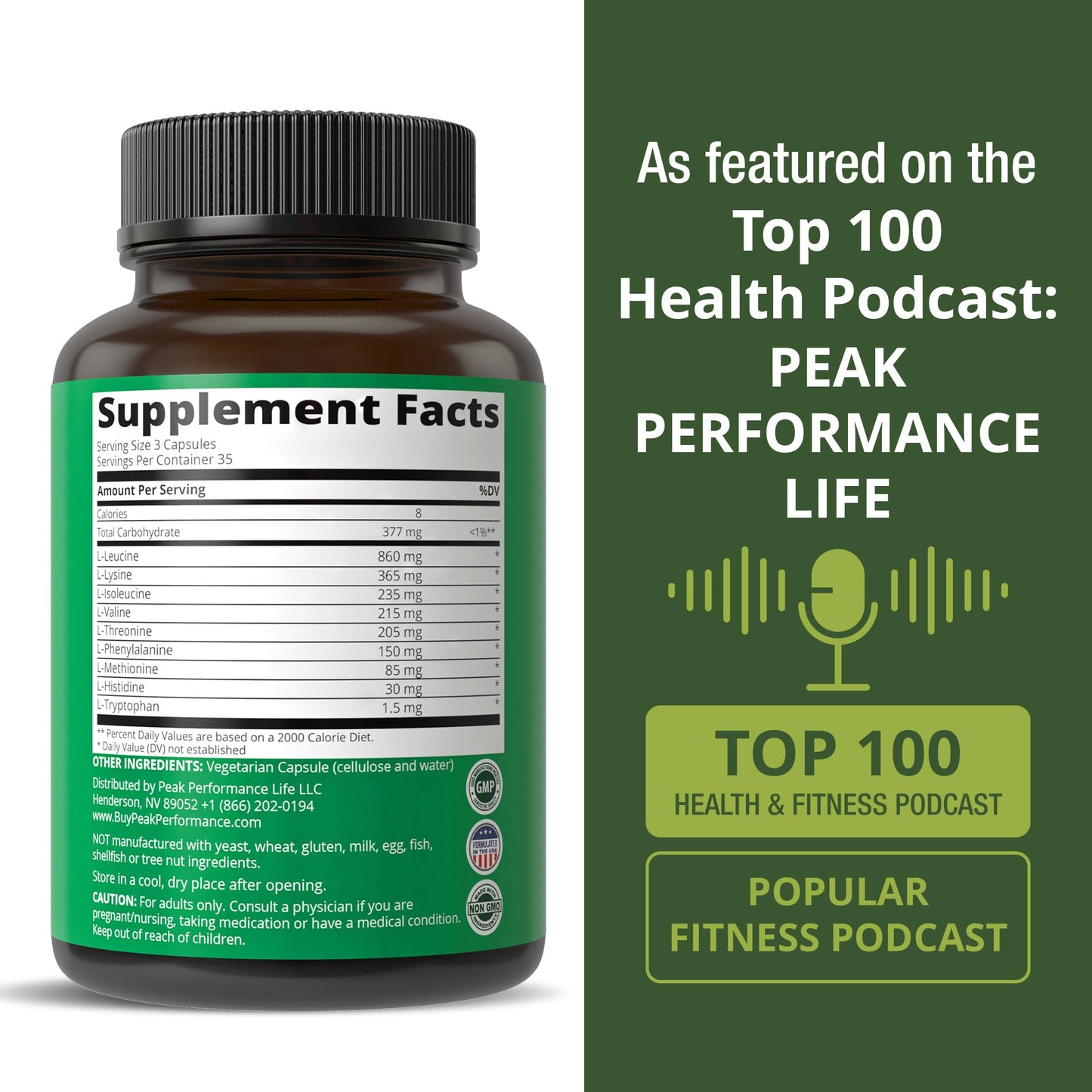 All 9 Essential Amino Acids Supplement. Capsules With 3x More Leucine For Muscle Recovery, Growth. EAA Supplement Better Than BCAA / BCAAS Branched Chain Aminos Acid. USA Tested EAAs Men + Women - Medaid International