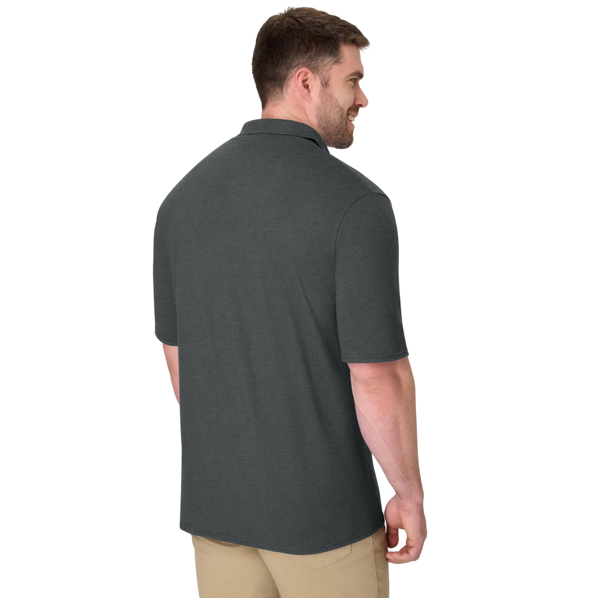 Hanes Men's Short Sleeve X-Temp W/ FreshIQ Polo, Charcoal Heather, XX-Large - Medaid International