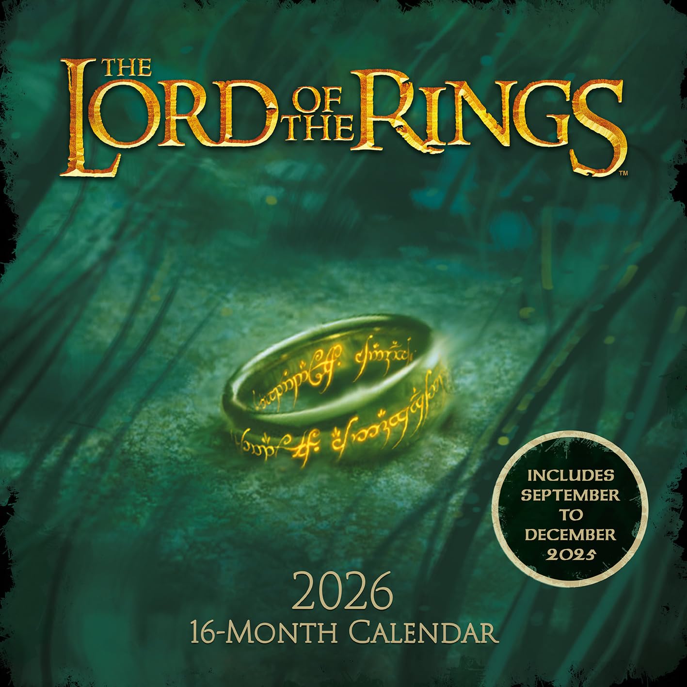 Pyramid International LORD OF THE RINGS (LOTR) 2026 Square Wall Calendar – Official 16-Month Middle-earth Calendar with Epic Movie Imagery – Gift for Fantasy Fans & Tolkien Collectors - Medaid International