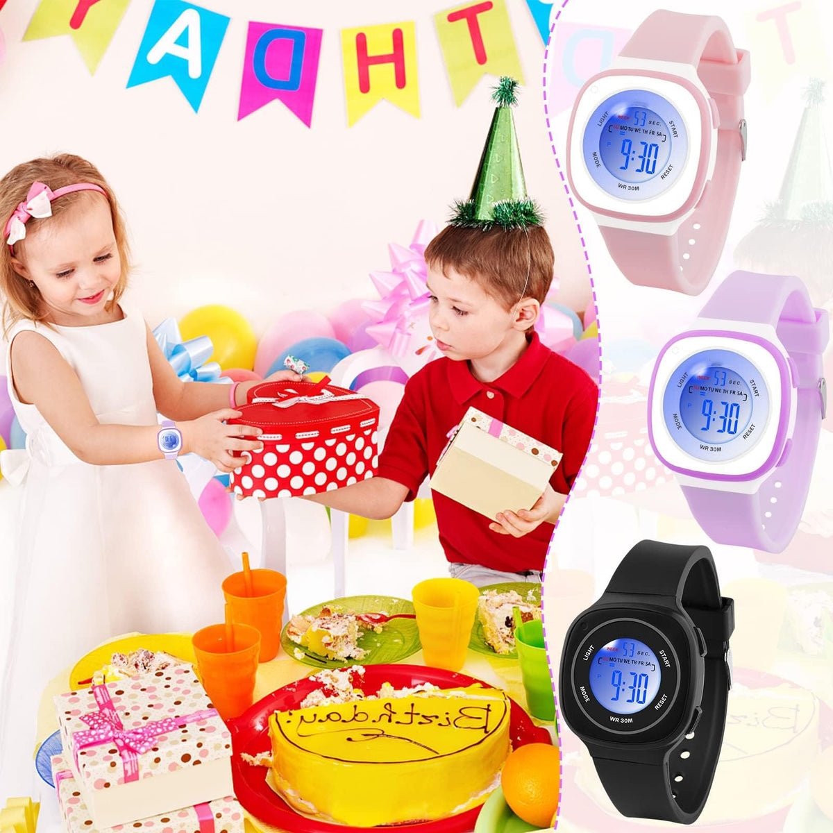 TERRIFI Kids Watches Digital for Girls Boys, Light Wristwatch for Child Waterproof Sport Outdoor Multifunctional Wrist Watches with Stopwatch Alarm for Ages 4-15