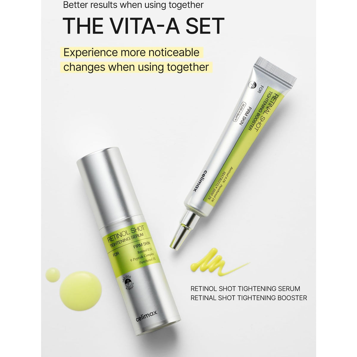 celimax The Vita A Retinal Shot Tightening Booster | with Retinal 0.1%, Matryxyl 3%, Pore Minimizer, Wrinkles & Fine Lines, Firmer Skin, 15ml - Medaid International