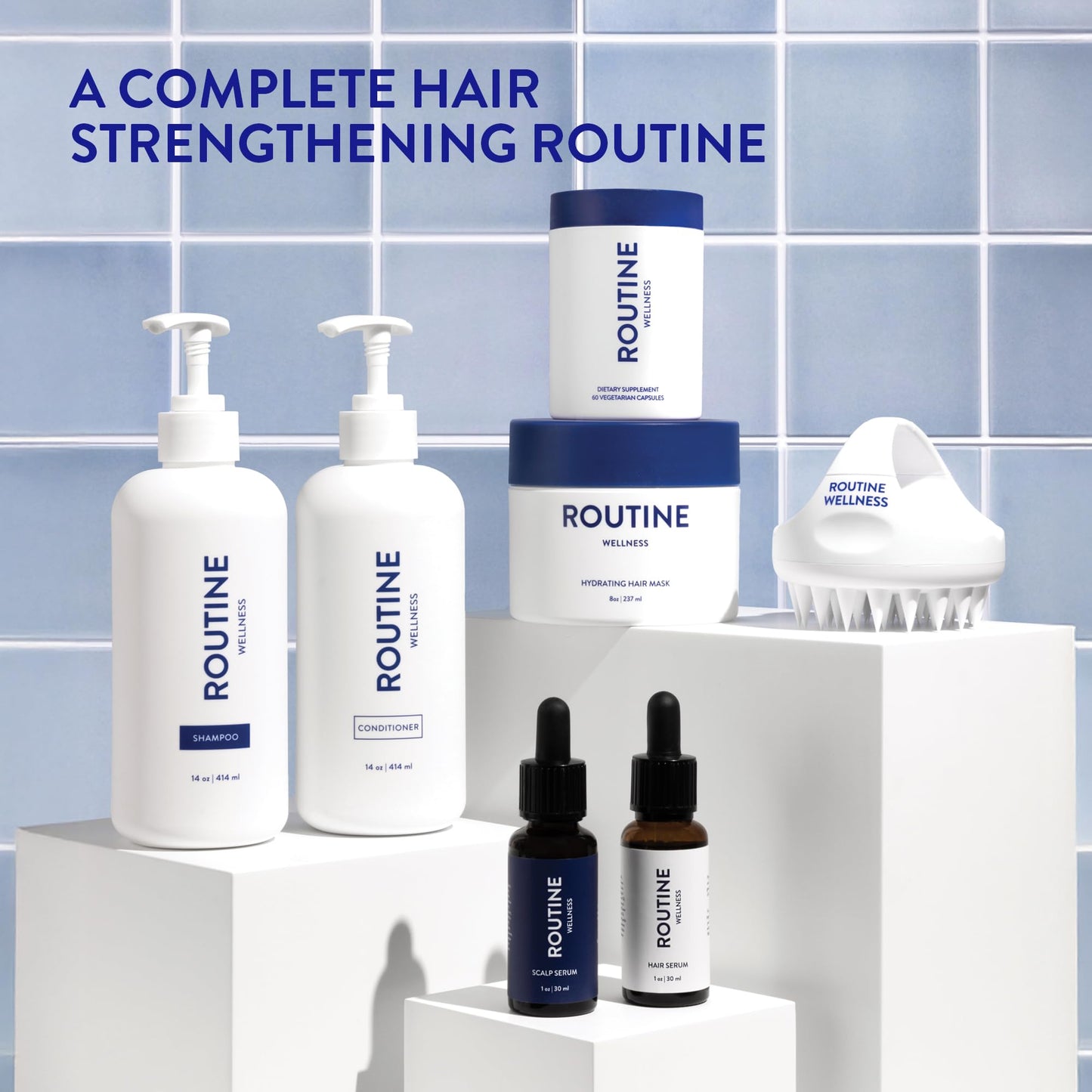 Routine Wellness Scalp Serum for Thinning Hair – Promotes Visibly-Thicker, Fuller-Looking Hair – Lightweight, Science-Backed with Red Clover & Peptides - 30ml - Medaid International