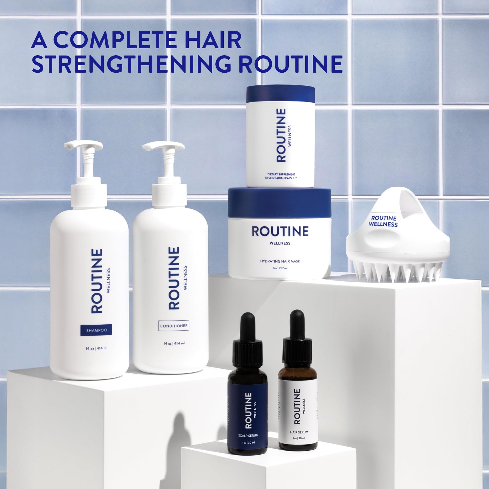 Routine Wellness Scalp Serum for Thinning Hair – Promotes Visibly-Thicker, Fuller-Looking Hair – Lightweight, Science-Backed with Red Clover & Peptides - 30ml - Medaid International