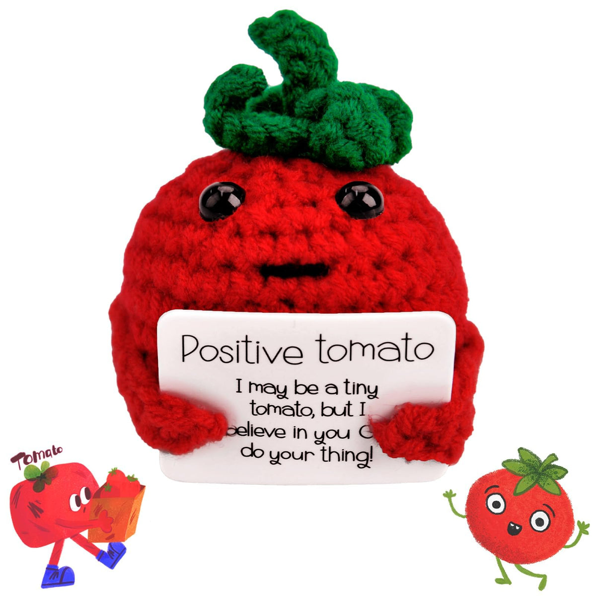 Terrifi Positive Potato Doll, Crochet Wool Good Luck Gifts, Pocket Hug Gift, Funny Knitting With Card, For Friends Party Birthday Decoration