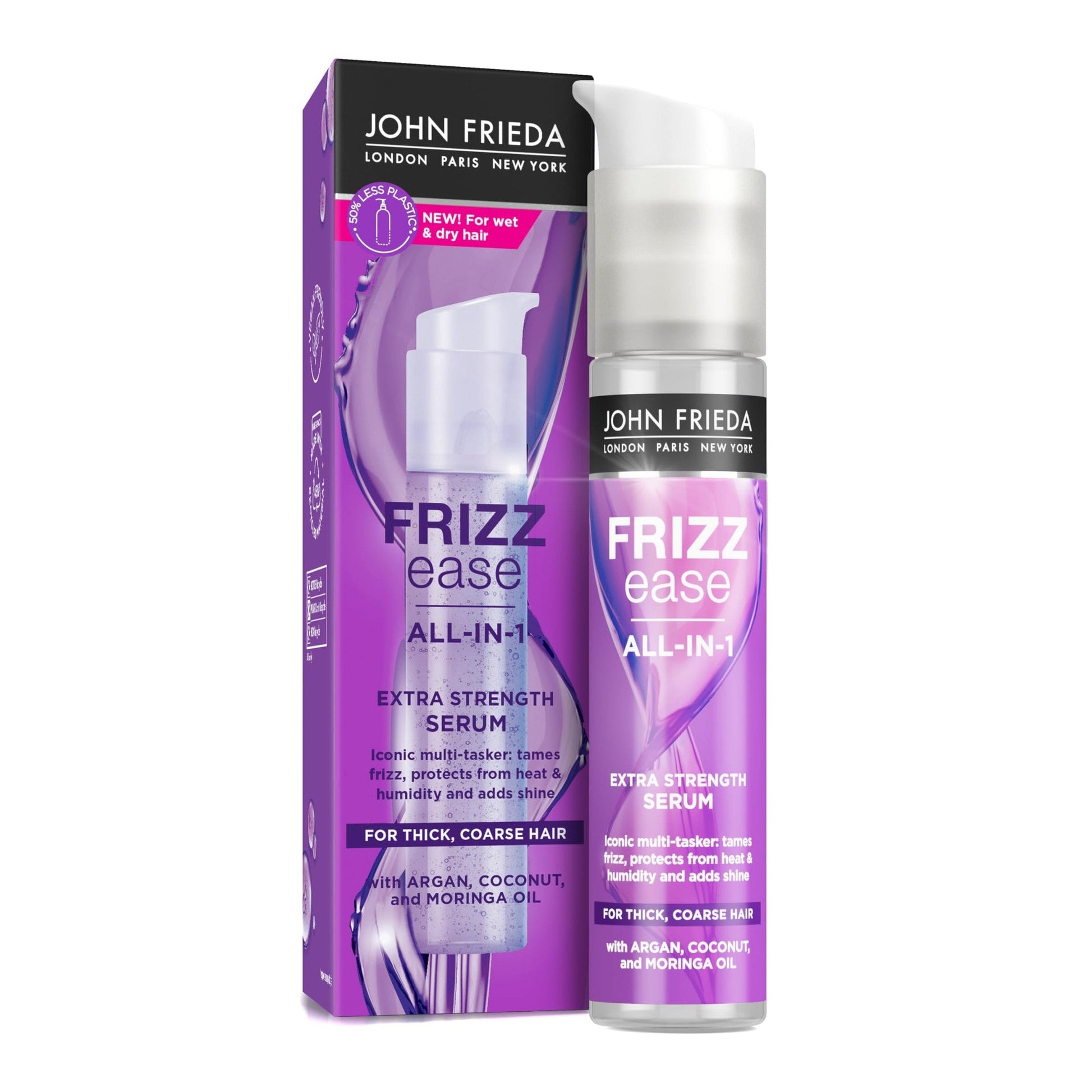 John Frieda Frizz-Ease Extra Strength 6 Effects + Hair Serum 1.69 oz - Medaid International