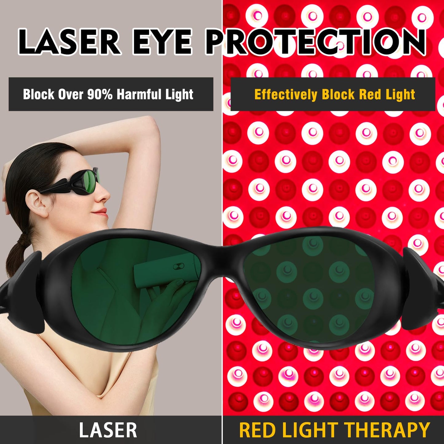ULTREMA Laser Hair Removal Glasses, Laser Safety Glasses, IPL 200-2000nm for Laser Hair Removal Treatment and Laser Cosmetology Operator Eye Protection. - Medaid International