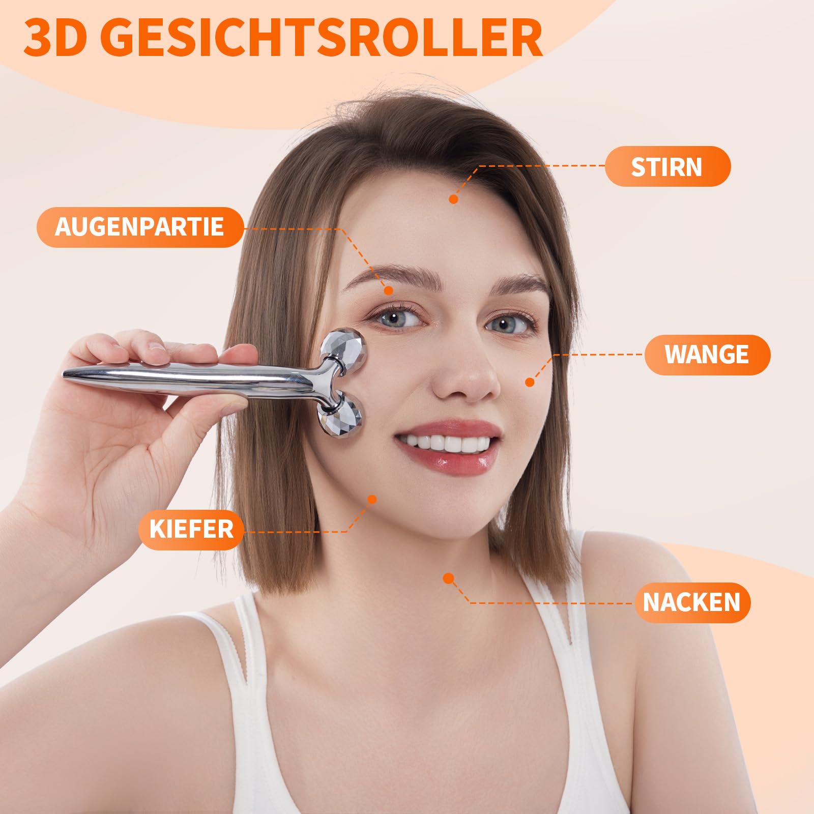 InfiniteRelax 3D Gua Sha Facial Tools Metal Face Roller Stainless Steel Gua Sha Set Cooling Massage Tools for Reduce Puffiness, Firm Skin, Anti-Aging Care - Daily Facial Sculpting Gift for Women - Medaid International