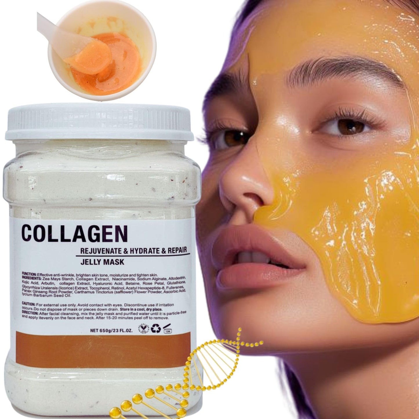 DR MEINAIER Jelly Mask Powder for Facials,Jelly mask for professionals, Vajacial Mask for Hydrating & Moisturizing (Collagen) - Medaid International