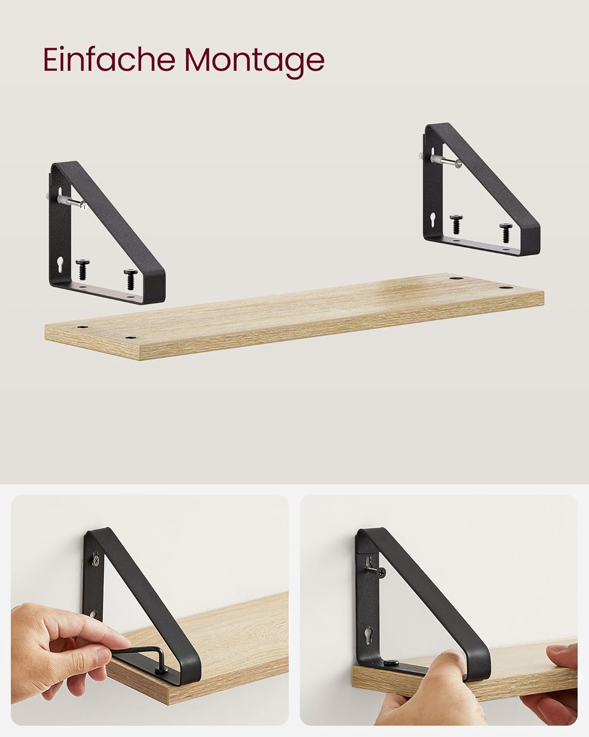 VASAGLE Set of 3 Wall Shelves LWS033B11