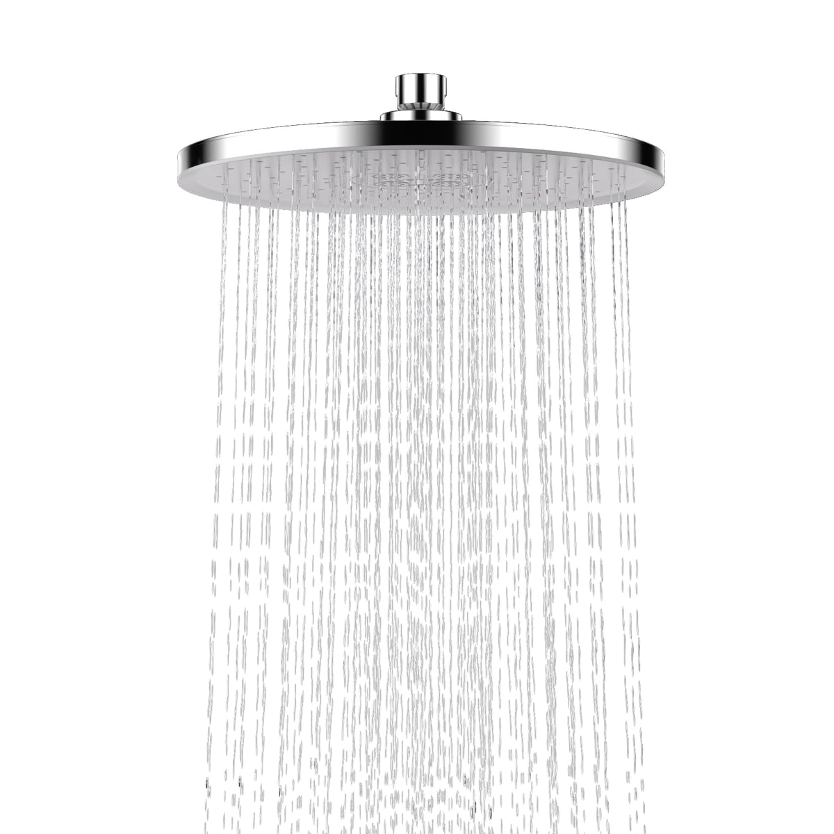 JOMOO Rain Shower Head, 9 inch High Pressure Rainfall Showerhead, Ultra-Thin Design Automatic Descaling Rainfall Fixed Shower Head with Silicone Nozzle (228mm, Chrome)