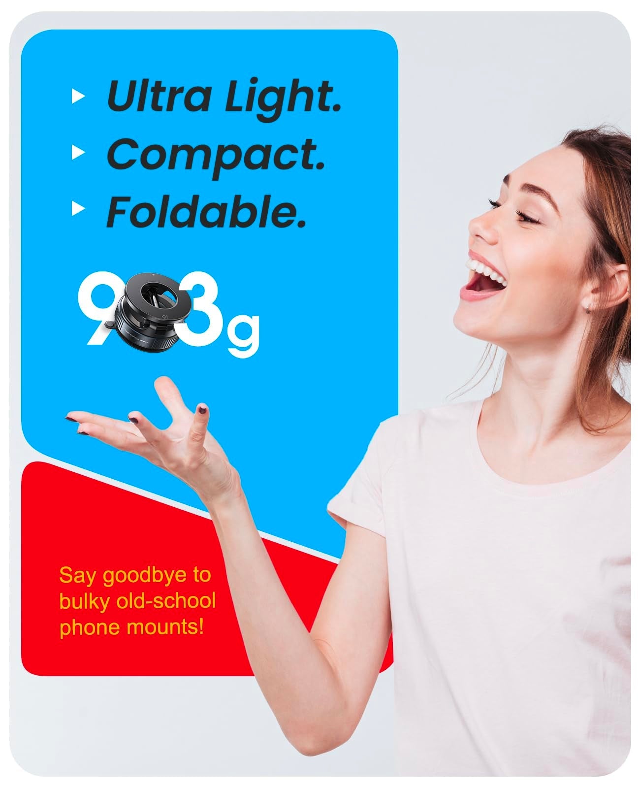 Jononser Magnetic Suction Cup Phone Mount for Magsafe, 360° Adjustable Magnetic Car Phone Holder, Pocket Size Foldable Car Mount, Cell Phone Holders for Your Car for iPhone 17 16 15 14 13 12 Series - Medaid International