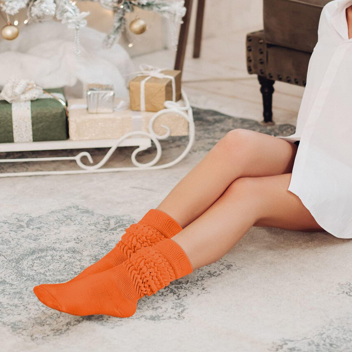 Slouch Socks Women Knee High Scrunch Socks for Women Pack of 3