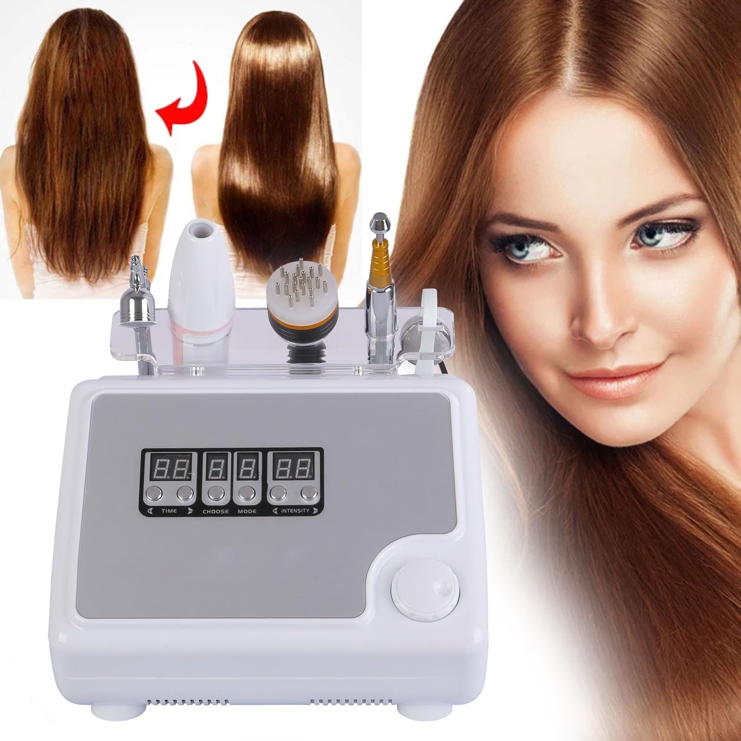 LyeXD Digital Microcurrent Scalp Care Device, 110V Anti-hair Loss Treatment Machine, Multifunctional Hair Care Scalp Massager w/Spray Gun, Scalp Care Analyzer Machine for Salon, Home - Medaid International